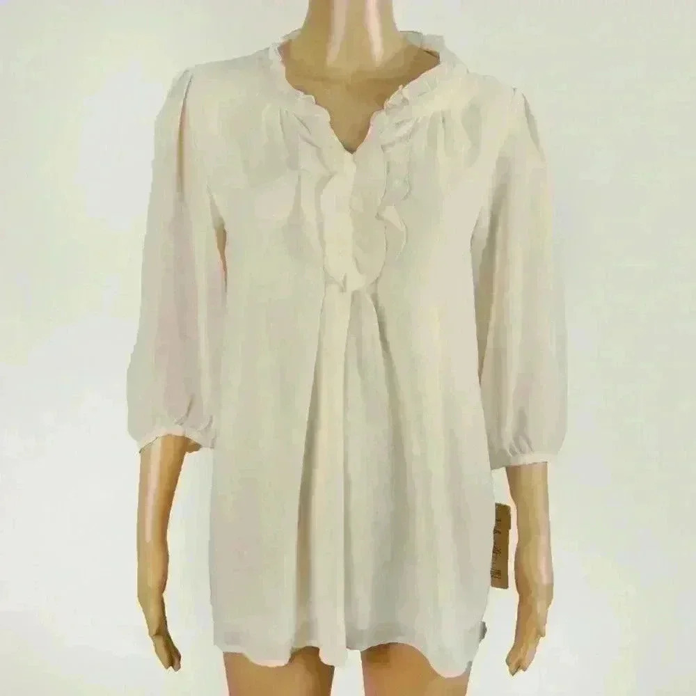 RARE  NWT Deadstock Vintage Masaki Matsushima Cream Long Sleeve Bouse